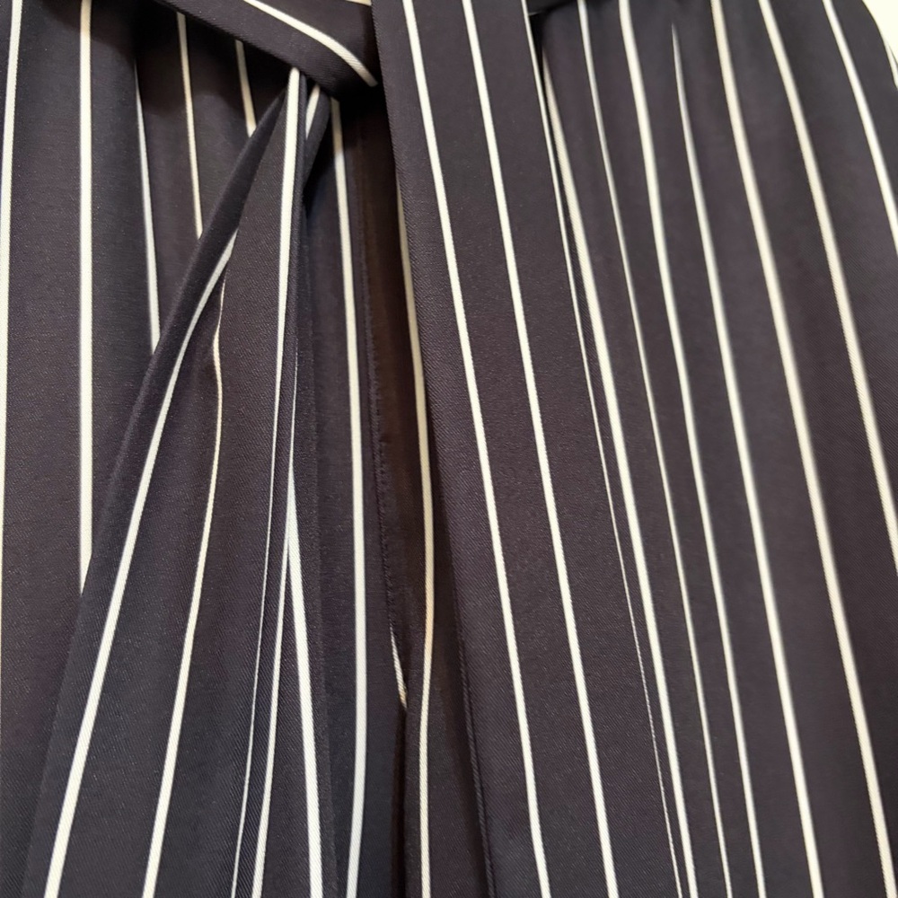Grace Karin Black Pinstripe Paperbag Waist Trousers - Picture 3 of 5